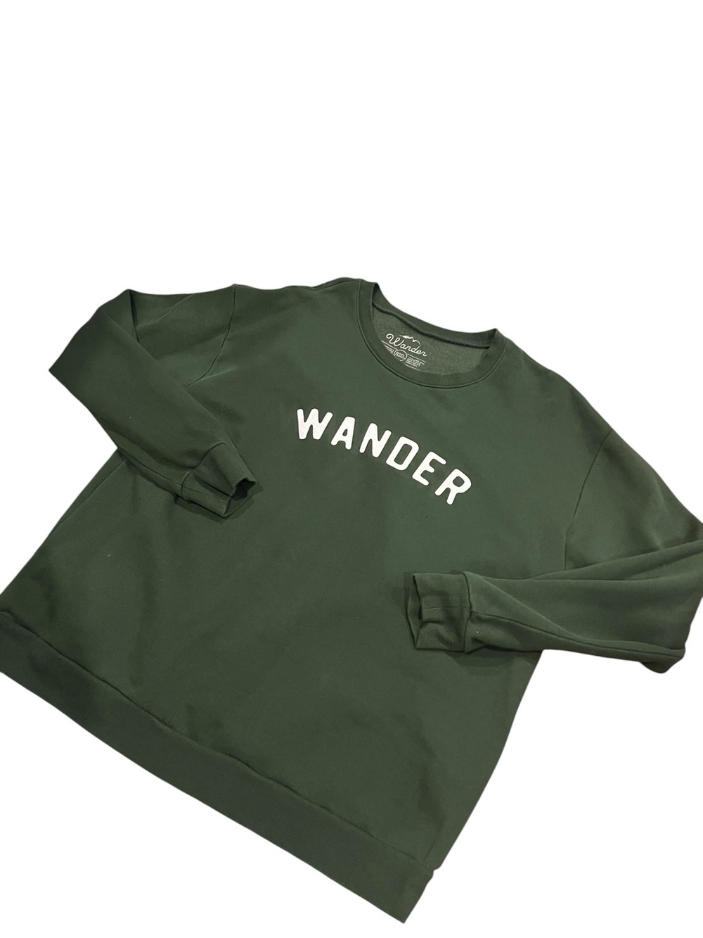 Wander Crewneck Sweatshirt - Dark Green with White Logo